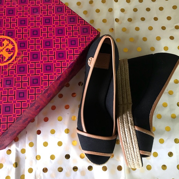 Tory Burch Shoes - Tory Burch peep toe Majorca wedges NIB